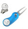Kofull Golf Pitchgabel +2 Ball Marker+ 1 hat Clip Reparatur Pitchgabel Switchblade Golf Grün Reparatur Gabel tragbar und klappbar Pitch - 1 Stück Blau