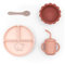 BAMBOOM Baby-Set aus Silikon, Teller für Becher, Rosa