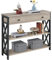 Yaheetech Mesa Consola Recibidor con Cajon Grande Mesa de Entrada de 3 Niveles para Salón Mesa Auxiliar de Estilo Industrial Gris 100x29.5x81cm