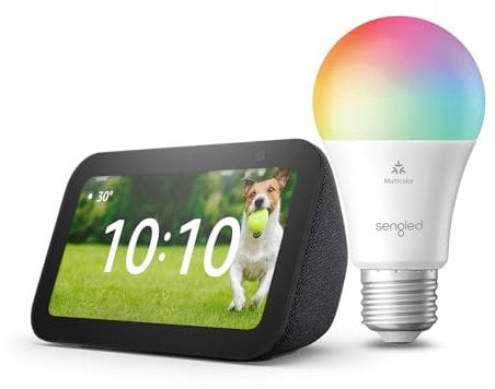 Echo Show 5 (3rd generation) | Charcoal + Sengled LED Smart Light Bulb (E27), Works with Alexa - Smart Home Starter Kit