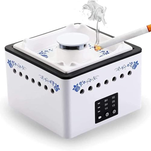 Cendrier sans fumée, éliminateur d'odeurs, purificateur d'air, cendrier sans fumée avec indicateur de batterie LED, rechargeable par USB pour la maison, le bureau, le lieu de travail, la voiture