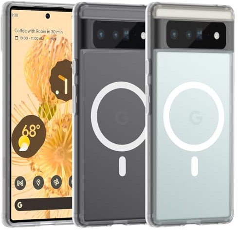 TIANNIUKE Magnetische Handyhülle für Google Pixel 6 Pro Hülle, Kompatibel mit MagSafe,Transluzente Matte Anti-Fingerabdruck, Stoßfeste Kratzfeste Schutzhülle für Pixel 6 Pro Case (Transluzente Weiß)