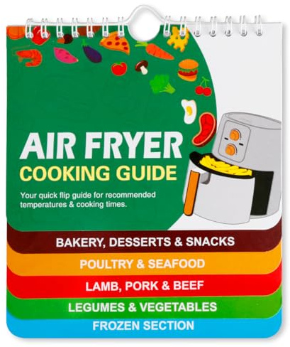 Thyonta Air Fryer Magnetic Cheat Sheet Recipe Guide Calendar Style Soft Magnetic Fridge Stickers Cooking Timetable Temperature Conversion Chart for Oven Cooking Pots