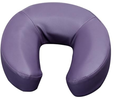 HOINCO Massage Face Cradle Cushion Universal Headrest Face Rest Neck Head Cushion for Massage Chairs Spa Bed with Soft PU Leather Memory Foam (Purple)