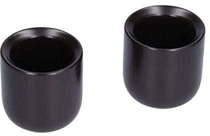 ZPSHYD Lot de 2 tasses à café en céramique faites à la main - 100 ml - Noir mat - Pour la maison, le bureau, le restaurant