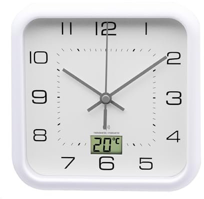 Miraval Funk-Badezimmeruhr: Japanisches Quarzuhrwerk, mit Saugnäpfen für praktische Befestigung, mit digitaler Temperaturanzeige, geräuscharm, 170 mm