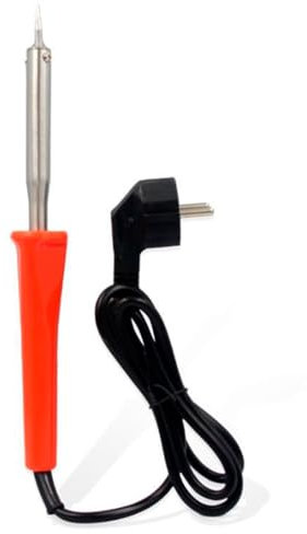 Tradineur - Soldador de estaño, 60W, mango ergonómico de plástico y base de apoyo, precisión profesional, soldadura, pequeñas reparaciones, 25 cm