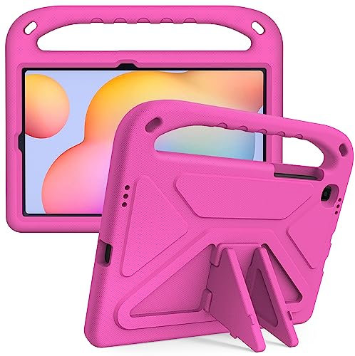 Eabhulie Custodia per Samsung Galaxy Tab S6 Lite 10.4 2020/2022/2024 SM-P610/P615 Leggera e Antiurto Bambini Cover in Eva con Maniglia e Supporto Rosa