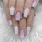 24PCS Coffin False Nails Long - Gradient Pink Fake Nails with Glue - Glitter Acrylic Press on Nails - Strong Stick on Nails for Women - Full Cover Nail Tips and Glue Self-Adhesive