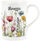 Purely Home Personalised Wildflower Mug - Floral Meadow Poppies - Customisable Bone China Mug Coffee/Tea Present Gift