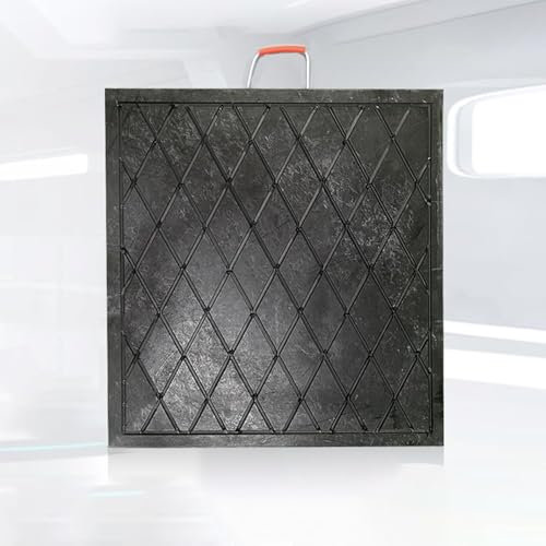 ININOSNP Multigröße stapelbar Wagenheber-Pads, hochdichte Caravan-Wagenheber-Ausleger-Pads, Nivellierpads, Schwarze Kran-Anhänger-Landepads mit integrierten Griffen(50x50x8cm/19.7x19.7x3.1inch)