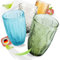 Norqvist Trinkgläser Set bunt - Gläser Set - Wassergläser farbig, Saftgläser - 4er Set 360 ml - Spülmaschinengeeignet - Modernes Design mit Mustern