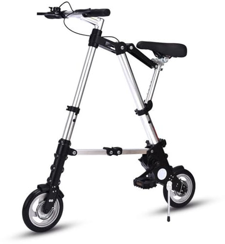 Oiyekntd Klapprad, leichtes Aluminium, komfortabel, verstellbar, City-Schnellklapprad, ultraleichtes, tragbares Studentenfahrrad für Erwachsene, Outdoor-Sport, Radfahren, Reisen,Silver-10inch