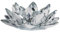 home&you - Kerzenständer Cristal, Kristallglas, Esstisch Home Deko, Kerzenhalte, Wohnzimmer, Tischdeko - Silber