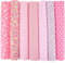 TTYSHIP® 7 Stück Patchwork Stoffe, 50 x 50cm Baumwollstoff Patchwork Stoffe Paket Baumwollstoffe für Quilten DIY Handwerk Scrapbooking (Rosa)