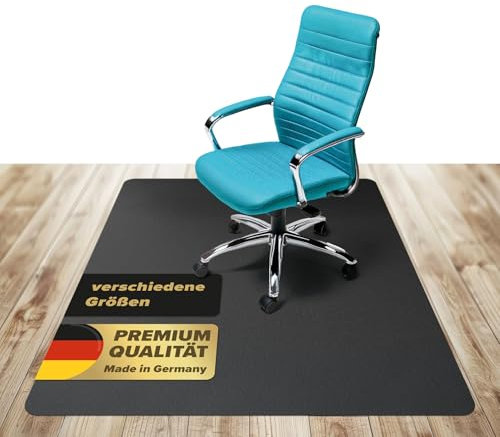Kaiser Bodenschutzmatte schwarz 120x130 cm - Schreibtischunterlage schwarz - Schreibtischstuhl Unterlage -Schreibtischstuhlunterlage rutschfest - Schutzmatte Bürostuhl - Stuhlunterlage