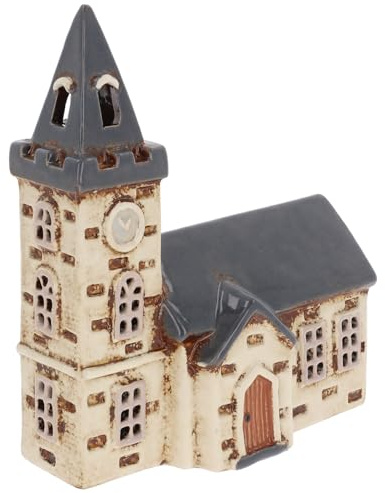 Shudehill Giftware Village Pottery Ceramic Steeple Church Tealight Holder