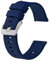 BISONSTRAP Bracelets de Montre en Silicone, Bracelets Minces à Dégagement Rapide, 22mm, Bleu Foncé avec Boucle Argentée