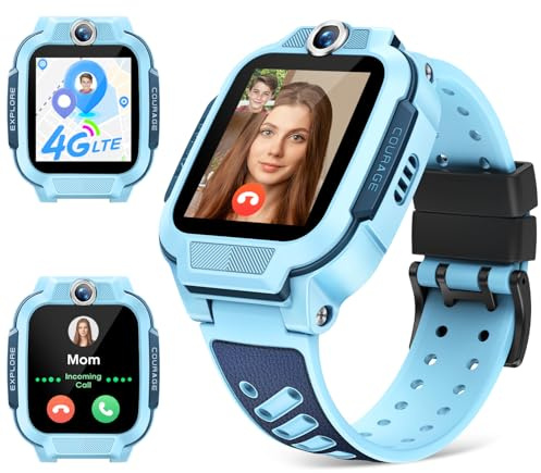 imoo Watch Phone, 4G-Smartwatch Kinder mit HD-Videoanrufen, Smartwatch für Kinder mit GPS-Echtzeitortung, IPX8-Wasserbeständigkeit (Z3, Hellblau)