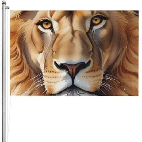 Bandera de león de doble cara para exteriores, poliéster duradero resistente a la intemperie con colores vibrantes para jardín, patio, patio o hogar