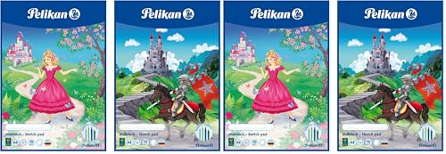 Pelikan Malblock A3, 30 Blatt weißes Papier, 5 Stück (Motive sortiert - keine Auswahl möglich) (Packung mit 2)