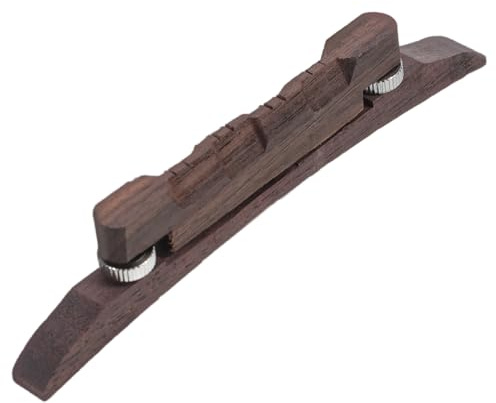 Toyvian Mandolin Bridge Replacement Adjustable Red Wood Bridge Saddle for Flat Top Mandolin Accessories Musical Instrument Parts