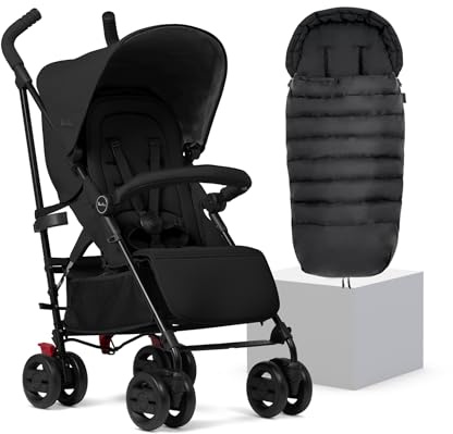 Silver Cross - Pop 2 Pushchair & Footmuff - Foldable Travel Stroller - Buggy - Adjustable/Lie Flat Seat - Newborn to 4 Years - Space