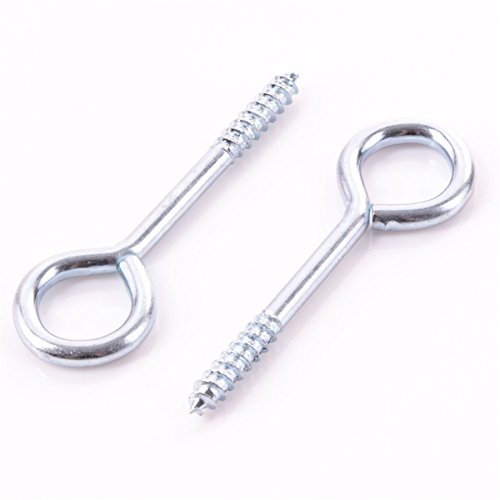 Pack of 100 Small 2/50mm Zinc Plated Screw in Vine Eye Hooks - Garden Fence/Wall