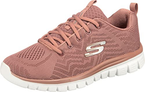 Skechers Damen Graceful Get Connected Sneakers, Mauve Mesh Trim, 39 EU