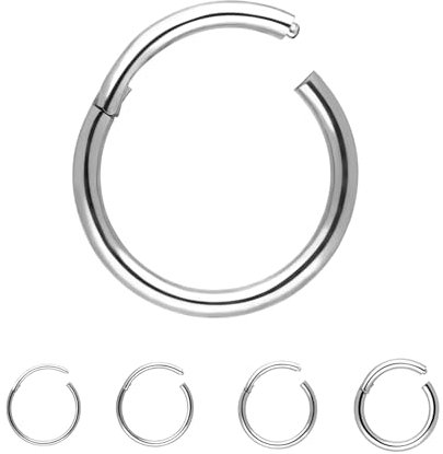 Treuheld® Titan Segment Clicker Piercing - Silber - 1,0mm x 12mm - Segmentring Klicker
