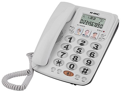 Mavis Laven Schnurgebundenes Telefon mit Anruferkennung, Tischtelefon Schnurgebundenes Telefon mit Zwei Leitungen und Freisprechfunktion Kurzwahl Festnetz für Privatanwender/Büro