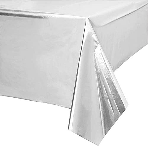 Amscan 9908658 Sc Metallic Silver Tablecover