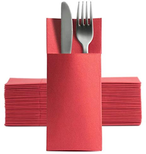 CHIC 50 Softpoint Besteckservietten Bestecktaschen rot