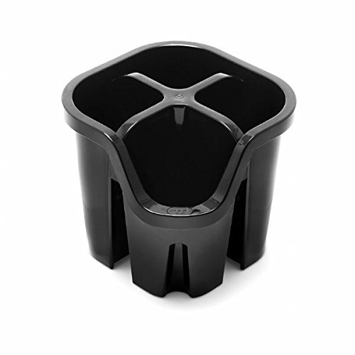 Signature Cutlery Drainer Kitchen Sink Drying Rack Holder Utensils Caddy (Black)
