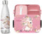 wolga-kreativ Personalisiertes Set Mepal Brotdose und Trinkflasche Einhorn Blumen für Jungen und Mädchen - Bento Lunchbox mit Fächern und Unterteilung Geschenk Schule Kindergarten