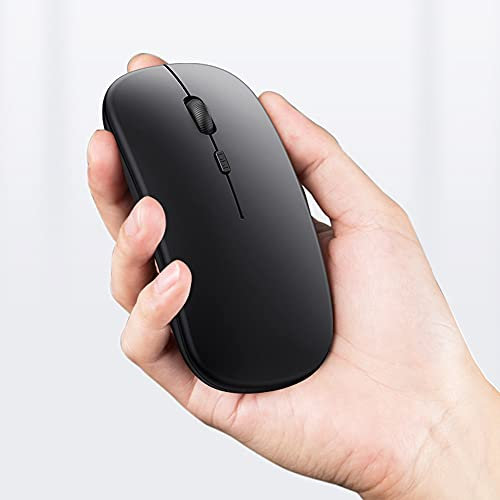 Wireless Bluetooth Mouse, 2.4G Wireless Mouse for Laptop Slim Silent Mouse Ergonomic Cordless Design with USB Nano Receiver & 3 Adjustment Levels Compatible with PC Mac Computer Macbook Notebook