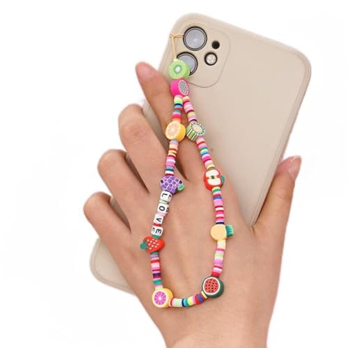 Uposao Acrylic Smile Star Beads Cell Phone Strap Anti-Lost Cord Lanyard Phone Charm for GoPro, Camera, Keys, Keychain, USB Flash Drive, Wallet and ID Name Tag Badge