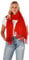 DOLCE ABBRACCIO by RiemTEX Damen Winter Schal kuschelig und warm Winterschal mit Fransen Schals Damenschal in Unifarben (Rot)