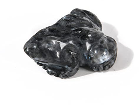 NUZUJX Kristalle Frosch Heilstein Figuren Handgeschnitzte Tasche Tier Raumdekor Edelstein (Labradorit)