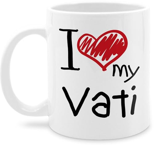 Tasse Tassen 325ml - Geschenk zum Vatertag - I love my Vati schwarz - 325 ml - Weiß - vatertagstasse vatertagsgeschenk dad kaffeetasse vatertagtasse männertag papa mug vater sohn geschenke daddy
