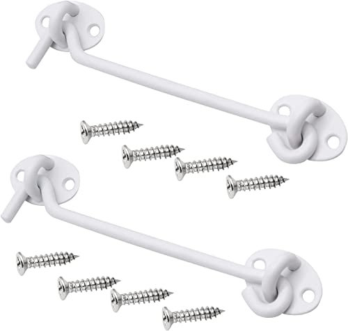 2 ganchos de tormenta, ganchos de cabina de acero inoxidable para ventana, ganchos de puerta, ganchos para puerta, ganchos para puerta, gancho para ventana, color blanco