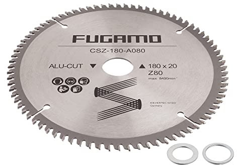 HM Kreissägeblatt Ø 180 x 20 mm 80 Zähne Sägeblatt für Alu Plexiglas
