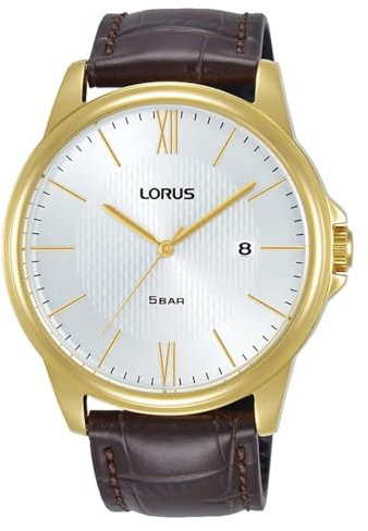 Lorus Herren-Uhr Quarz Goldauflage mit Lederband RS943DX9