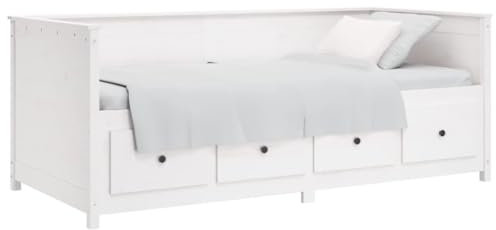 vidaXL Day Bed without Mattress White 90x190 cm Single Solid Wood Pine
