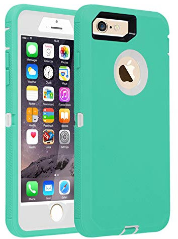 smartelf Case for iPhone 7/8 Heavy Duty With Built-in Screen Protector Protective Cover Shockproof Drop Protection Hard Shell for iPhone 7/8 4.7 inch-Green Blue/White