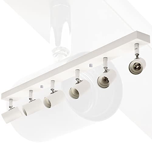 max K O M F O R T LED Deckenleuchte weiß | 6x E27 Fassung 6-flammig | schwenkbar Deckenlampe Deckestrahler Deckenspot Wandleuchte proShine-E276-WH