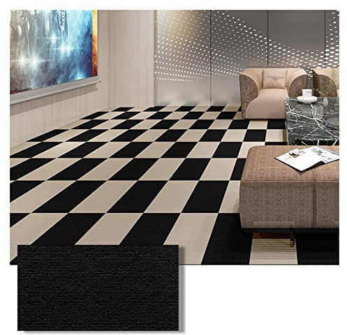 10 Stück Selbstklebende Teppichfliesen, 30 X 60 cm, Gewerbliche Teppichbodenfliesen, rutschfest, Abziehen Und Aufkleben, Teppichfliesen, Heimtextilien, Boden, Einfache Installation(Color:Schwarz)