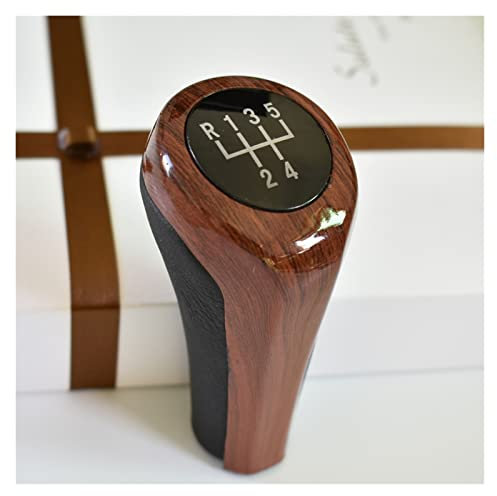 Getriebe Schaltknüppel Für BMW 1 3 5 6 Serie E46 E53 E60 E61 E63 E65 E81 E82 E83 E87 E90 E91 E92 X1 X3 X5 M 5/6 Gang Schaltknauf Kappe Abdeckung Hebel Stick Automatik Schalthebe (Farbe : 5 Speed Wood