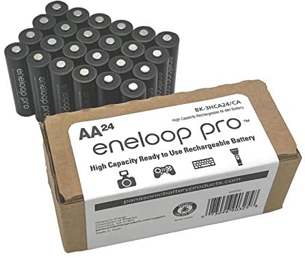 eneloop Panasonic BK-3HCA24/CA Pro AA High-Capacity Ni-MH Pre-Charged Rechargeable Batteries, 24-Battery Pack