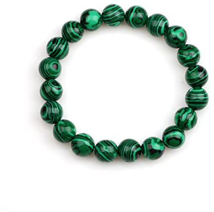 SIXDUTON Chakra Malachit Armband für Damen, Paar Freundschafts Armbänder Energiearmband Heilsteine Modeschmuck für Frauen Herren (12MM)